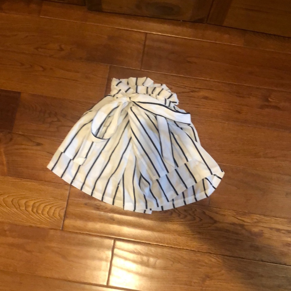 white with black stripes shorts